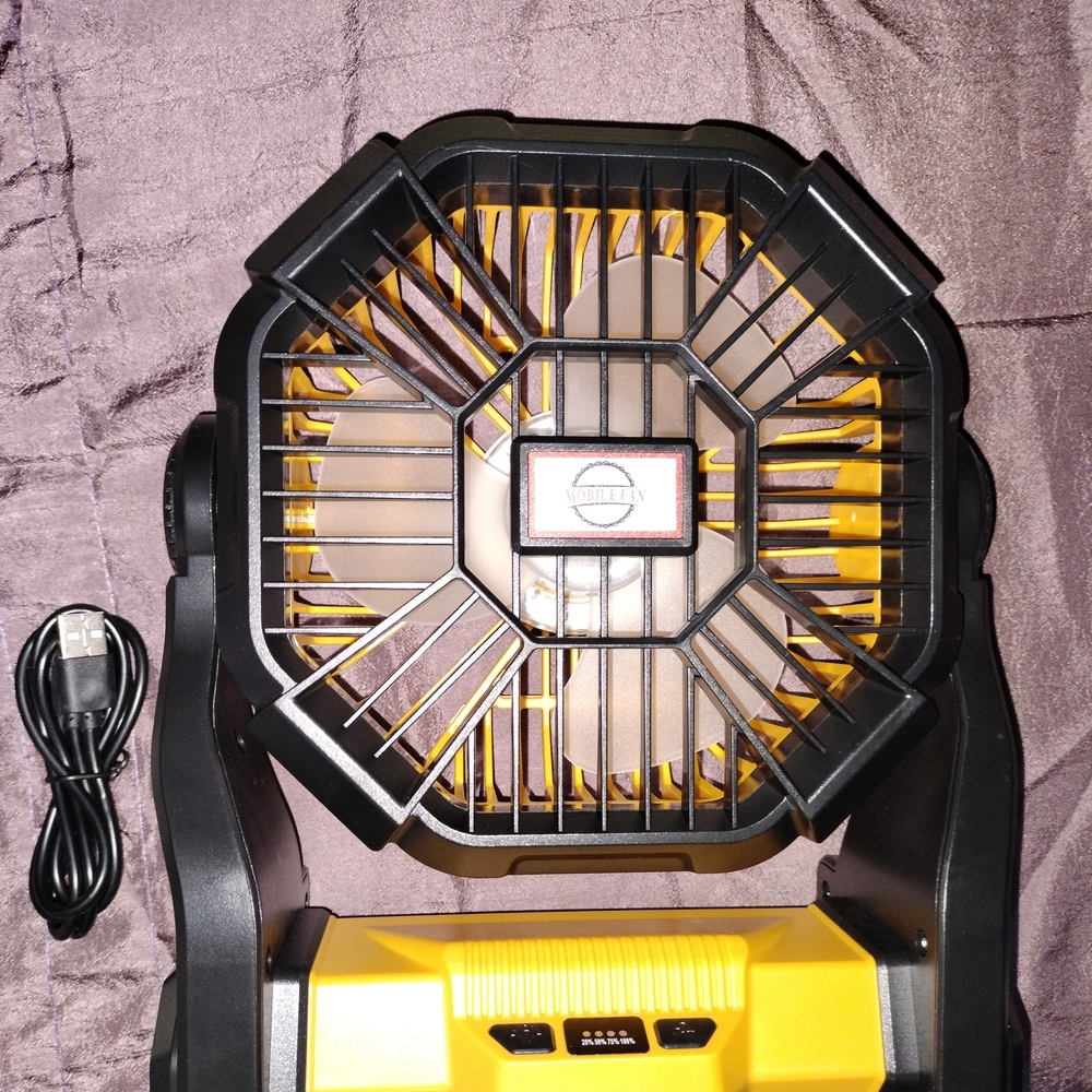 Yellow and Black Portable Fan